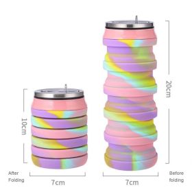 Foldable Silicone Water Cup for Travel, Cycling, and Running - 480ml (Capacity: 480ml, Color: 05)
