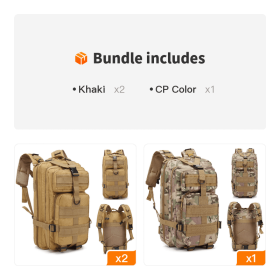 Mens 30L Compact Outdoor Sports Mountaineering Hiking Camping Backpack (Color: Khaki*2+CP Color)