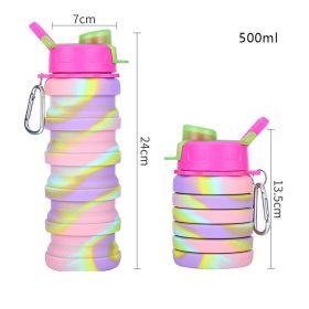 Collapsible Silicone Water Cup for Outdoor Sports - 500ml Capacity (Capacity: 0.5L, Color: 01)