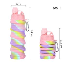 Collapsible Silicone Water Cup for Outdoor Sports - 500ml Capacity (Capacity: 0.5L, Color: 02)