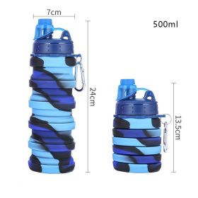 Collapsible Silicone Water Cup for Outdoor Sports - 500ml Capacity (Capacity: 0.5L, Color: 03)