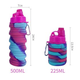 Collapsible Silicone Water Cup for Outdoor Sports - 500ml Capacity (Capacity: 0.5L, Color: 04)