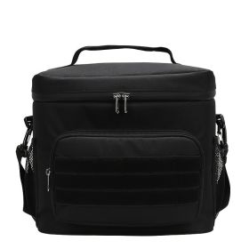 Waterproof Camouflage Insulated Lunch Bag For Picnic Camping Office School (Color: Black)