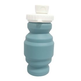 Portable Silicone Folding Cup 320ml Mini Outdoor Picnic Tableware Box Travel (Color: Green)