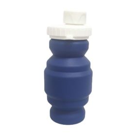 Portable Silicone Folding Cup 320ml Mini Outdoor Picnic Tableware Box Travel (Color: Blue)