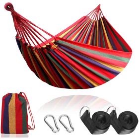 Outdoor Garden Camping Hammock With Straps  Durable Hammock Holds (Color: Red, size: 280*80cm)
