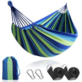 Outdoor Garden Camping Hammock With Straps  Durable Hammock Holds (Color: Blue, size: 280*150cm)