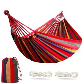 Outdoor Garden Camping Hammock With Tree Straps For Hanging Durable Hammock (Color: Red, size: 260*80CM)