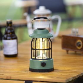 Retro Camping Lights with 400 Lumens for Tents and Outdoor Atmosphere (Color: L801B-Green)