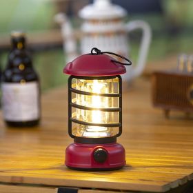 Retro Camping Lights with 400 Lumens for Tents and Outdoor Atmosphere (Color: L803B-Red)