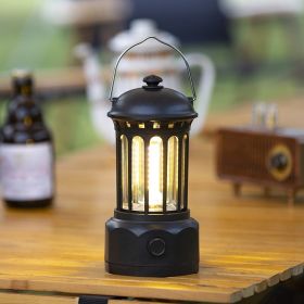 Retro Camping Lights with 400 Lumens for Tents and Outdoor Atmosphere (Color: L800B-Black)