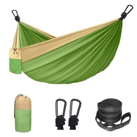 Camping Hammock Double & Single Portable Hammock With 2 Tree Straps (Color: Green, size: 106.3x55.12inch)