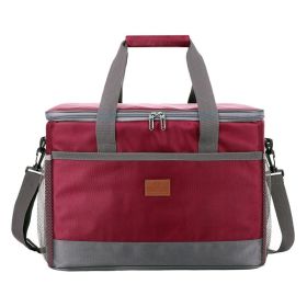 Soft Cooler Bag with Hard Liner for Picnic and Outdoor Use (Color: Red)