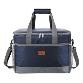 Soft Cooler Bag with Hard Liner for Picnic and Outdoor Use (Color: Blue)