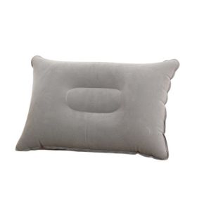 Portable Fold Inflatable Air Pillow Outdoor Travel Sleeping Camping PVC Neck (Color: G911B-grey, size: 43X27cm)