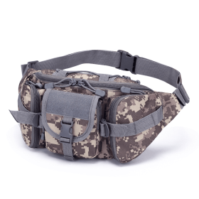 Men's Waterproof Nylon Fanny Pack With Adjustable Belt Tactical Sport Arm (Color: ACU Camo)
