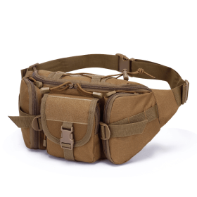 Men's Waterproof Nylon Fanny Pack With Adjustable Belt Tactical Sport Arm (Color: Clay Color)