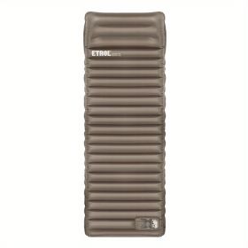 Camping Sleeping Pad Inflatable Sleeping Mat With Pillows Waterproof (Color: Brown)
