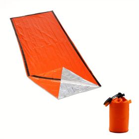 1pc Coldproof Warm Portable Single Sleeping Bag with Drawstring Pocket (Color: Orange)