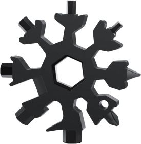 2 Pack Desuccus 18 in 1 Snowflake Multi Tool Bottle Opener (Color: Black)
