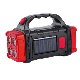 1pc Multifunctional Solar LED+COB Light with Handle USB Charging Waterproof (Items: Red)
