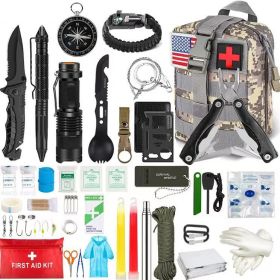 Outdoor SOS Emergency Survival Kit Multifunction Survival Tool Tactical Civil (Color: ACU, Ships From: China)