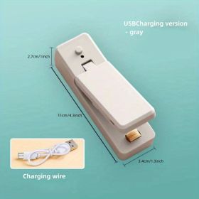 Portable Heat Sealing Machine for Household Use (Color: Random Color, Style: Rechargeable Model - Gray)