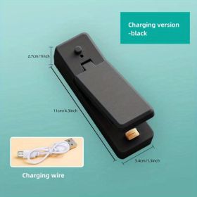 Portable Heat Sealing Machine for Household Use (Color: Random Color, Style: Rechargeable - Black)