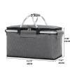 Large Picnic Basket Insulated Foldable Cooler Bag for Camping Picnic Travel