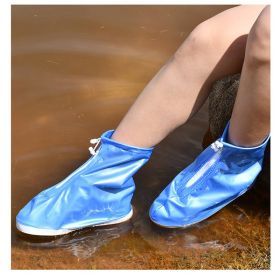 Rain Shoe Covers Waterproof Shoe Covers for Men Women Reusable Galoshes (Color: Blue, size: S)