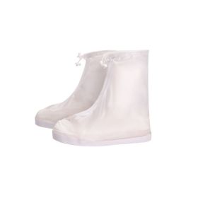 Rain Shoe Covers Waterproof Shoe Covers for Men Women Reusable Galoshes (Color: White, size: S)