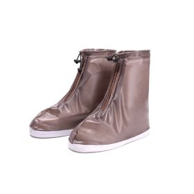 Rain Shoe Covers Waterproof Shoe Covers for Men Women Reusable Galoshes (Color: Coffee, size: XL)