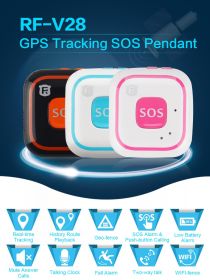 V28 Mini Smart Kids GPS Tracker Two Way Audio Communication Talking Clock (colour: pink)