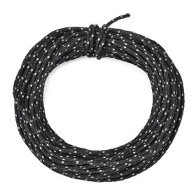 Reflective Nylon Wind Rope Cord for Tent Guyline and Outdoor Use - 50ft (Color: Black)