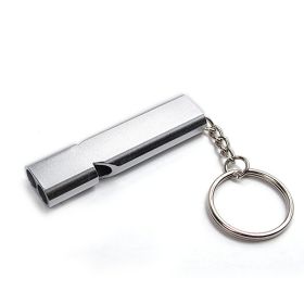 Portable Aluminum Safety Whistle For Outdoor Camping Backpacking Hiking (Color: Silvery)