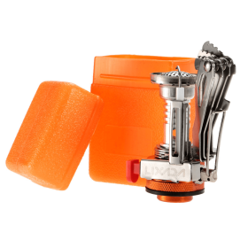 Portable Stoves Backpacking Stove With Piezo Ignition Stable Support (Color: Orange)