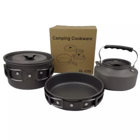 Lightweight Outdoor Cooking Utensils Kit for Camping (Color: Black)