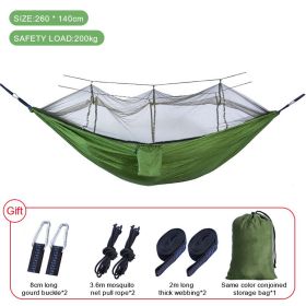 Sleeping hammock Outdoor Camping Hanging Sleeping Bed Swing Portable Double (Color: Upgrade light green, Ships From: China)