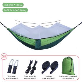 Sleeping hammock Outdoor Camping Hanging Sleeping Bed Swing Portable Double (Color: Upgrade mixed green, Ships From: China)