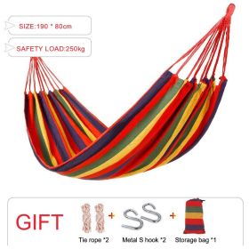 Sleeping hammock Outdoor Camping Hanging Sleeping Bed Swing Portable Double (Color: Basic colorful, Ships From: China)