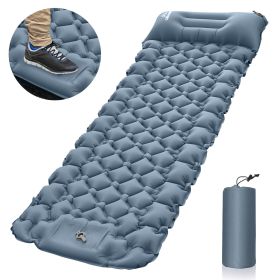 Outdoor inflatable pad foot pedal light portable outdoor camping inflatable (Color: Gray)