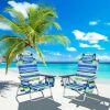 Reclining Backpack Beach Chair with Pillow - 4-Pack Set