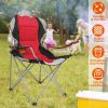 Foldable Camping Chair Heavy Duty Steel Lawn Chair Padded Seat Arm Back