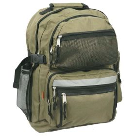 19 Inch Large Backpack with Water Bottle for Unisex Teen-Adult (Color: Olive Green)