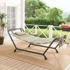 Polyester Hammock with Stand and Pillow for Outdoor  Multi color