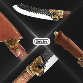 Qulajoy Boning Knife Hand Forged Camping Knife 7Cr17MOV Blade Dragon Head Handle (size: Fillet Knife)