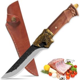 Qulajoy Boning Knife Hand Forged Camping Knife 7Cr17MOV Blade Dragon Head Handle (size: Boning Knife)