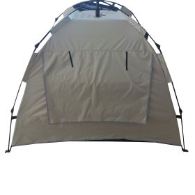 Lightweight Dome Camping Tent for 4 People – Easy Setup & Weather-Resistant (Color: light brown)