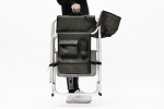 Padded Folding Outdoor Chair with Side Table and Storage Pockets