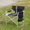 Padded Folding Outdoor Chair with Side Table & Storage – Lightweight Oversized